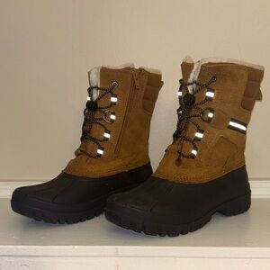 Lands' End Tan and Black Kids Snow Boots